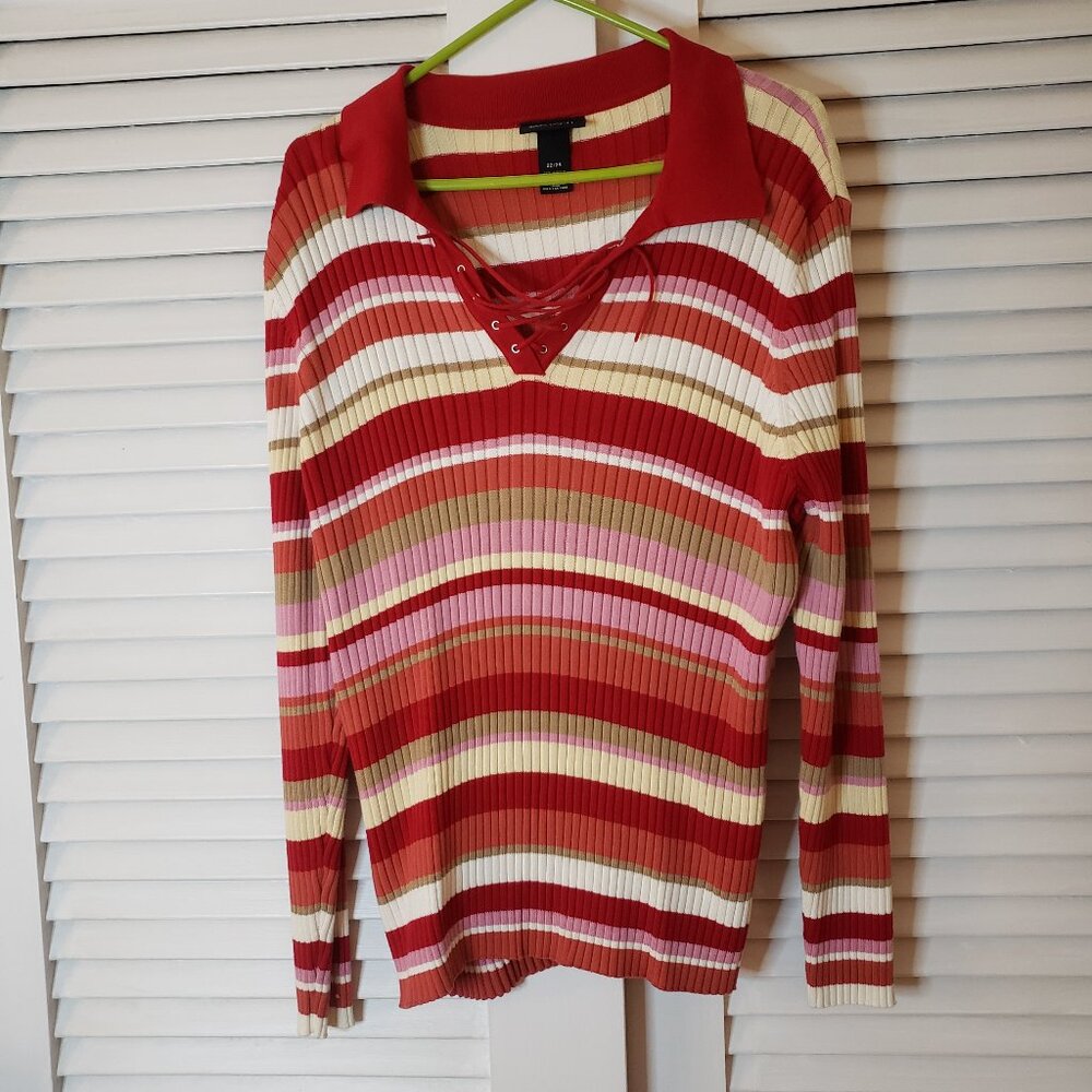 Excellent Condition 22/24 Lane Bryant Collared Sweater 3/4 Sleeves